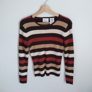 VTG Autumn Metallic Stripe Sweater